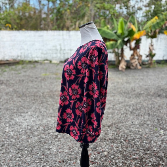 NWT Jones New York Floral Blouse • Pacific Navy/Fresh Guava - Picture 3 of 16